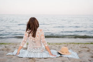 women on beach medium